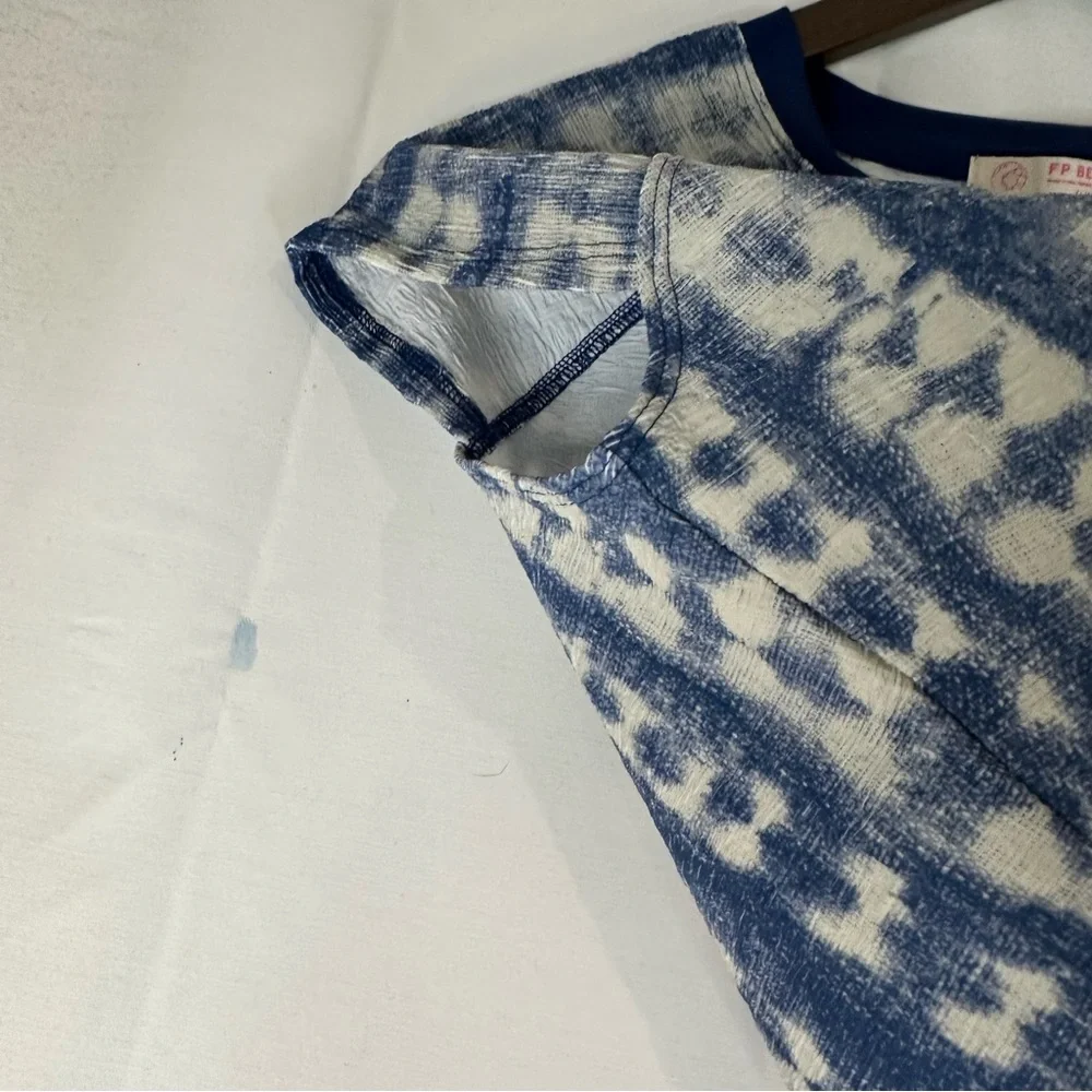 FP FREE PEOPLE BEACH Women’s Size XL Top Shirt Crew Neck Crop Tie Dye Stretch